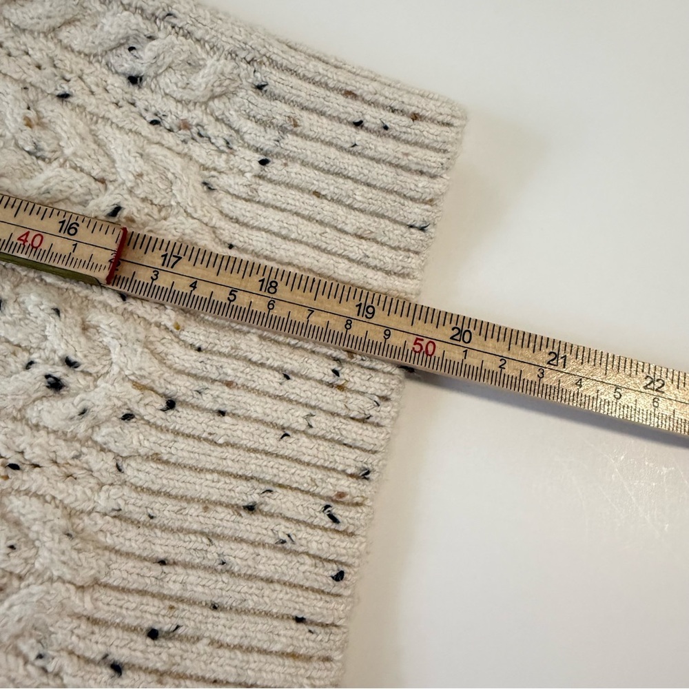 LOFT Flecked Stitchy Puff Sleeve Cotton Blend Cardigan Size Medium NWT - Picture 4 of 8